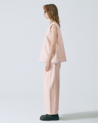 立體剪裁錐形褲(淺粉)