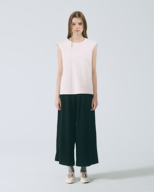 工裝貼袋長寬褲(黑色)