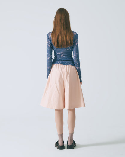 立體剪裁寬擺短褲 (粉色)