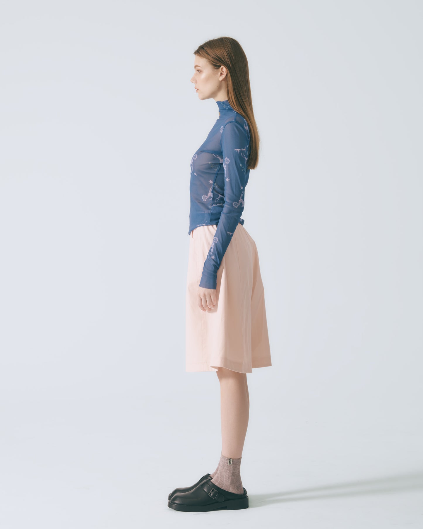 立體剪裁寬擺短褲 (粉色)