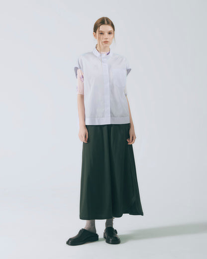 人字壓線A字長裙 (深綠)