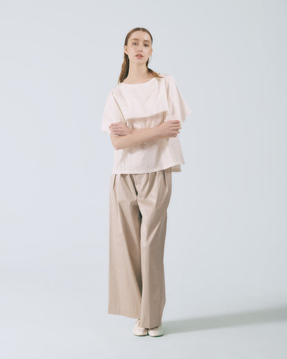 蕾絲壓邊罩袖上衣 (白色)