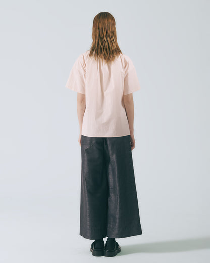 荷葉領弧形開襟上衣 (淺粉)