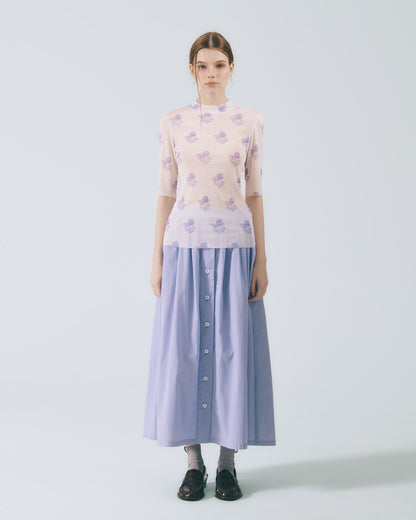 手繪圖稿刺青衣 (白紫花)