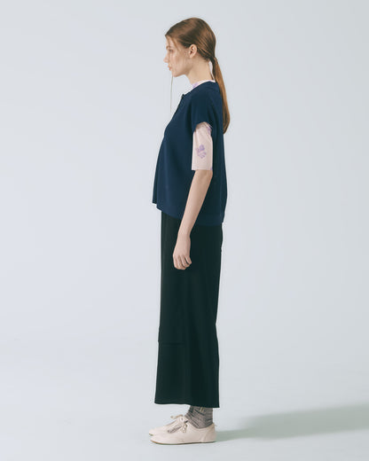 POLO領蓋袖針織上衣 (三色)