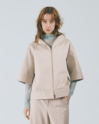 延領五分袖外套(灰卡其)