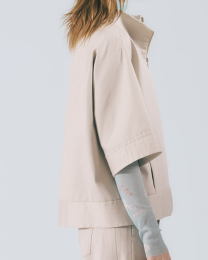 延領五分袖外套(灰卡其)