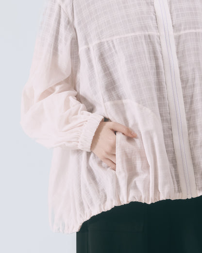 雙立領透紗外套 (粉色)