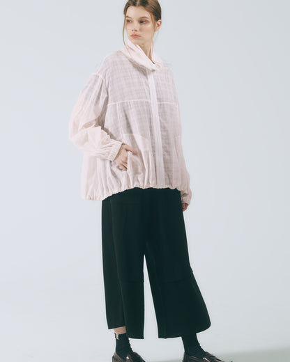 雙立領透紗外套 (粉色)