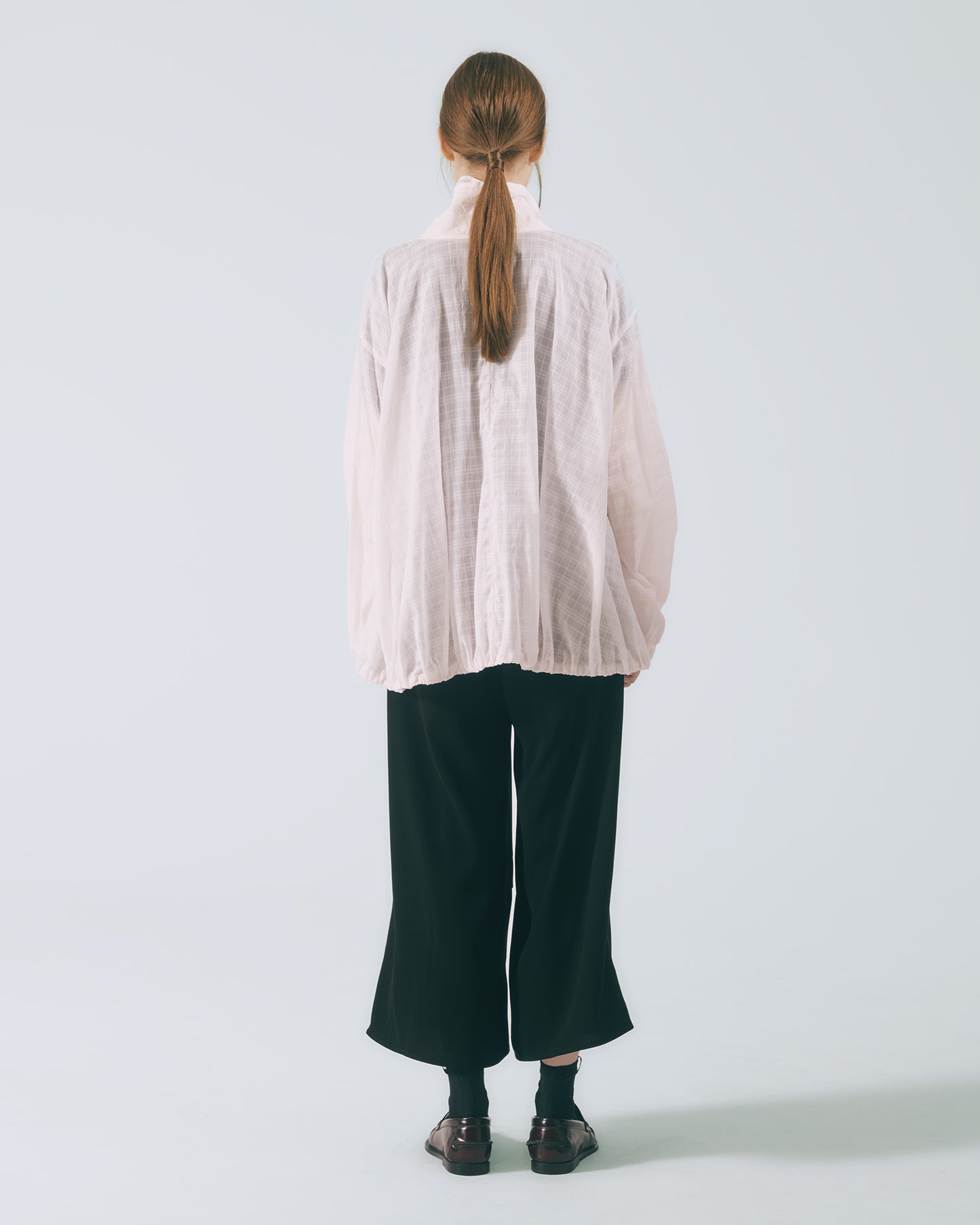 雙立領透紗外套 (粉色)