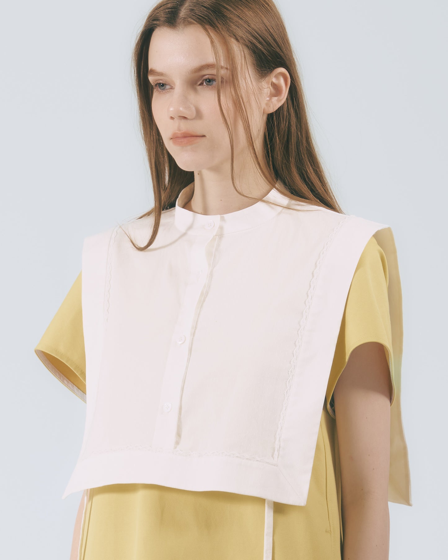 俐落剪裁長洋裝(黃色)