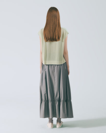 POLO領蓋袖針織上衣 (淺綠)