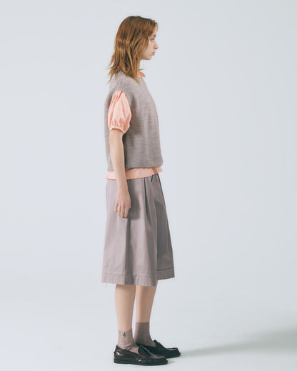 圓領羅紋針織背心 (粉藕)