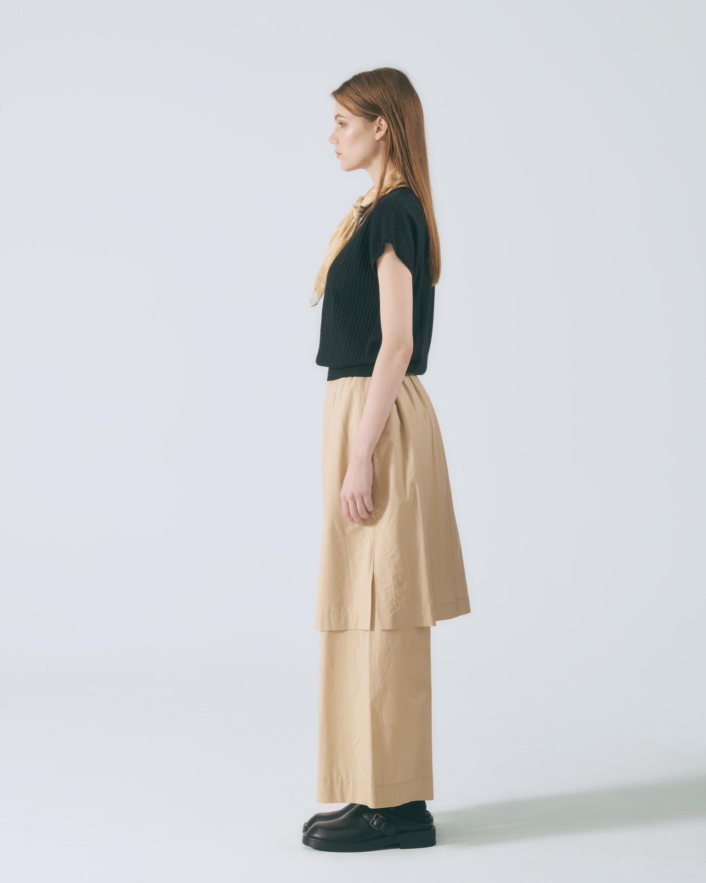 細條裙片直筒褲