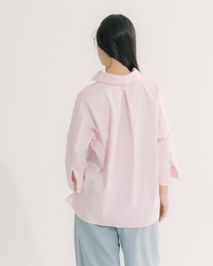 V型翻領襯衫(粉條)