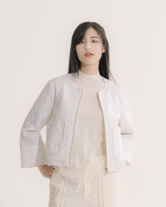 特殊出芽短版外套(白花紋)