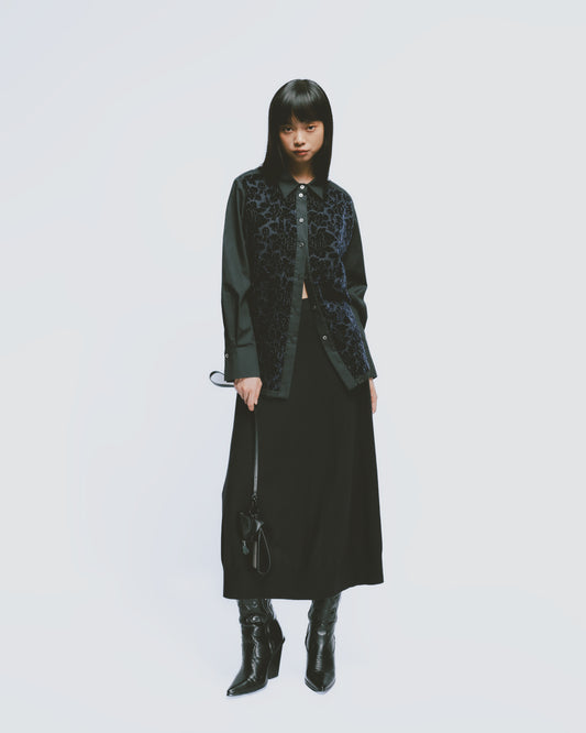 3D velvet jacquard patchwork shirt 