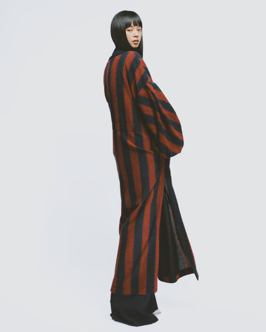 Slouchy wool contrasting striped dress 