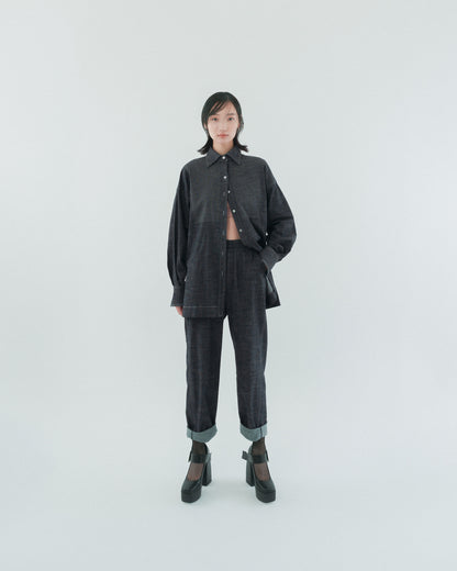 牛仔長版襯衫