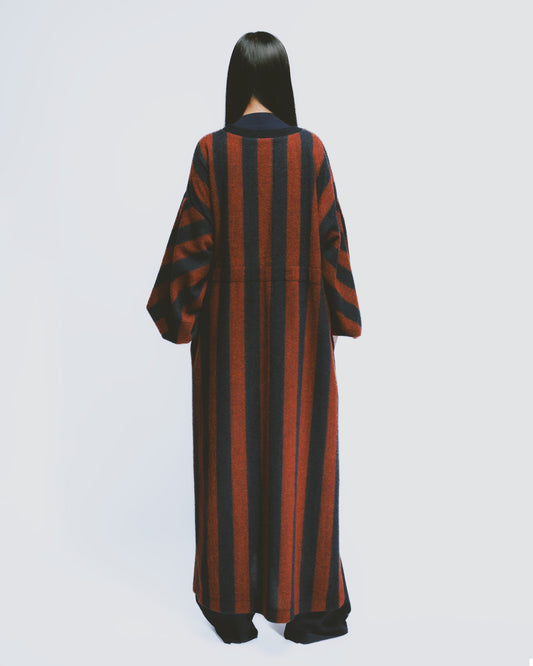 Slouchy wool contrasting striped dress 