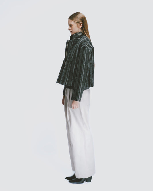 Striped wool cropped blazer