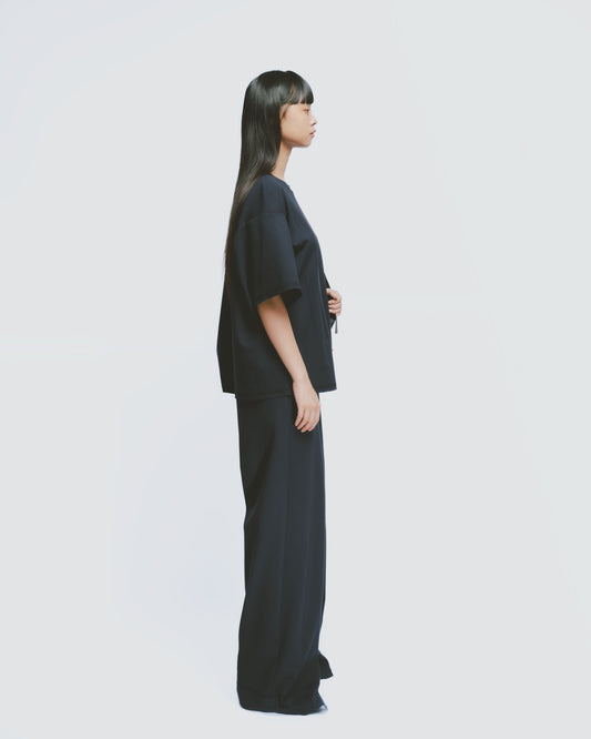 Street-style thick knit trousers 
