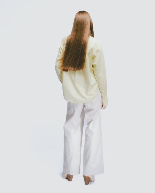 Manuscript paper element epaulette pleated round neck shirt 