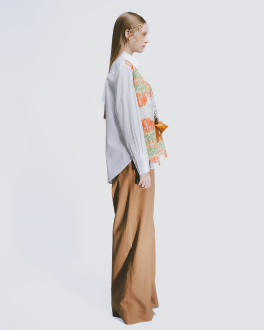 Alishan print mirrored stitching shirt 