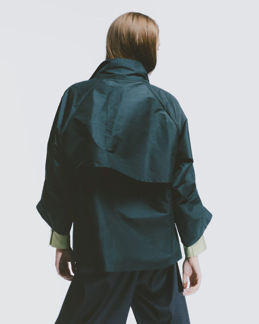 Stylish 5/4 sleeve windbreaker jacket (green)