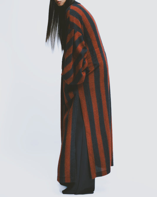 Slouchy wool contrasting striped dress 