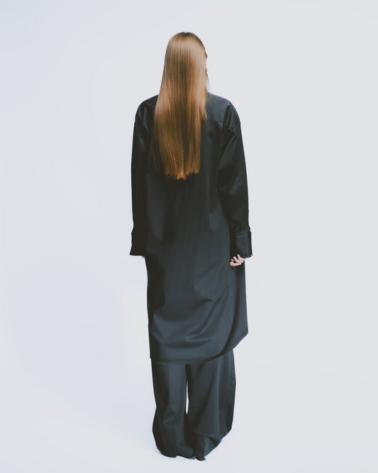 Dark blue plain turtleneck shirt 