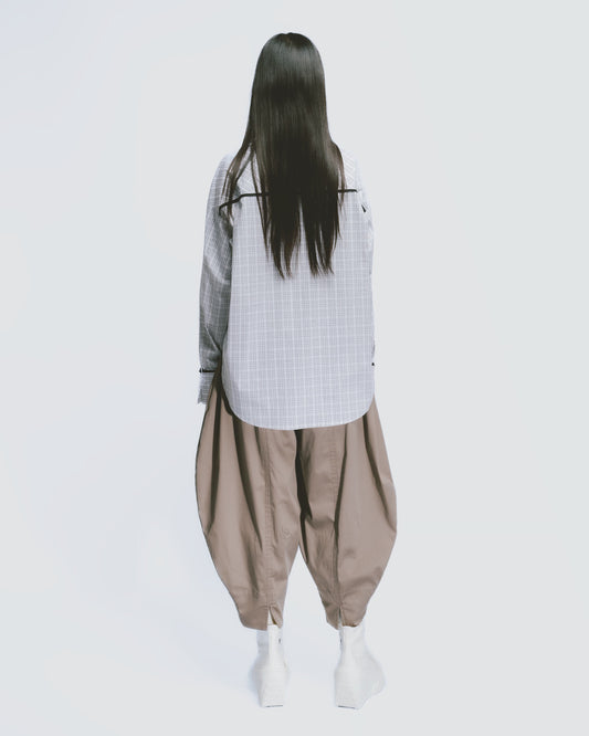 Tangent Design Drape Balloon Pants (Brown) 