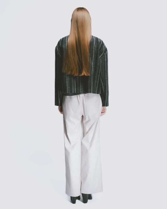 Striped wool cropped blazer