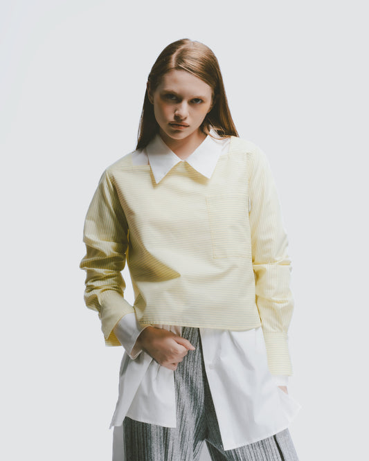 Manuscript paper element square neck short top 