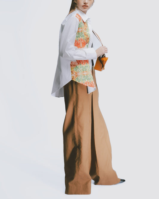 Alishan print mirrored stitching shirt 