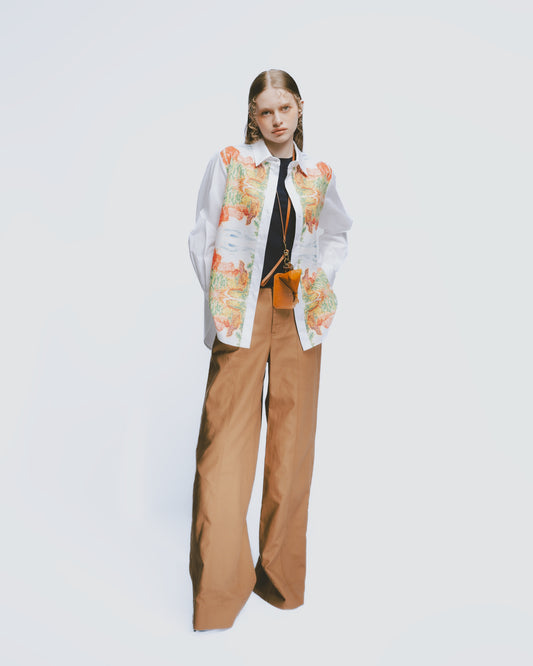 Alishan print mirrored stitching shirt 