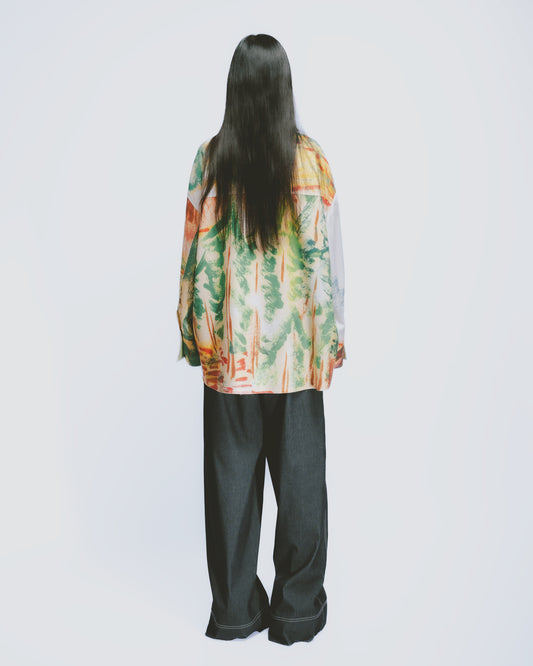 ALISHAN large flower Japanese street style loose shirt 