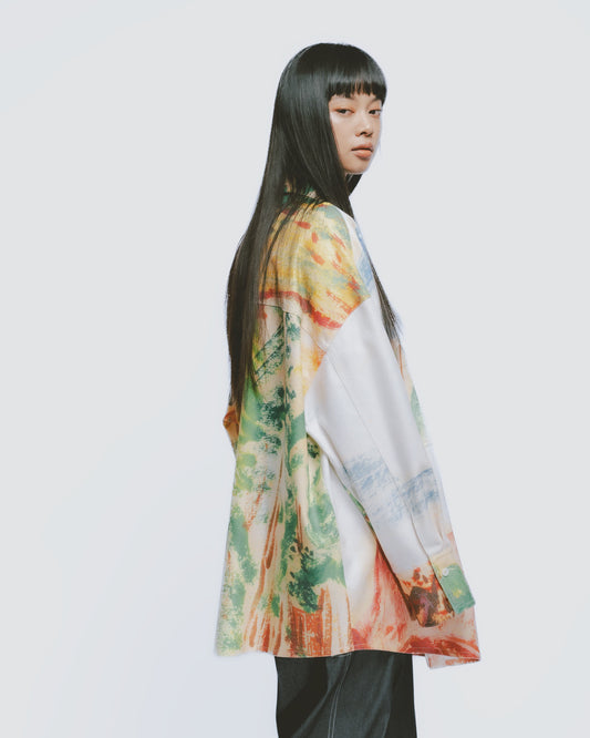 ALISHAN large flower Japanese street style loose shirt 