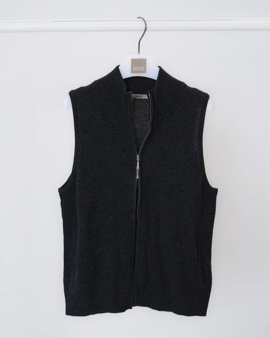 立領拉鍊開襟羊毛背心