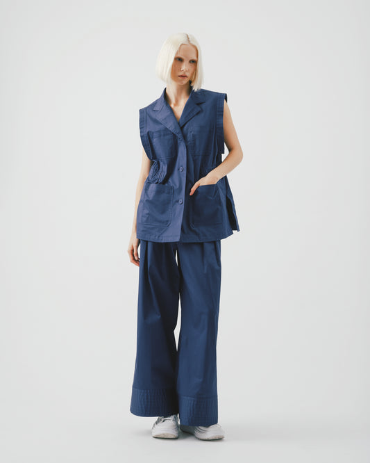 Side waist elastic vest