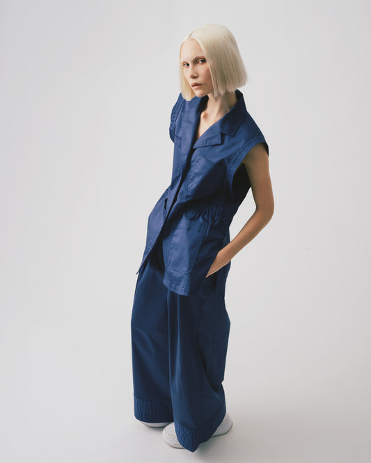 Side waist elastic vest