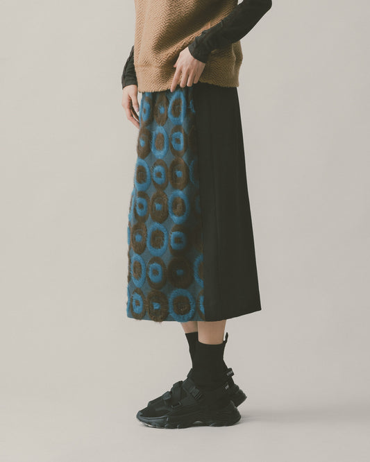 Blue Circle Coffee Knit Skirt