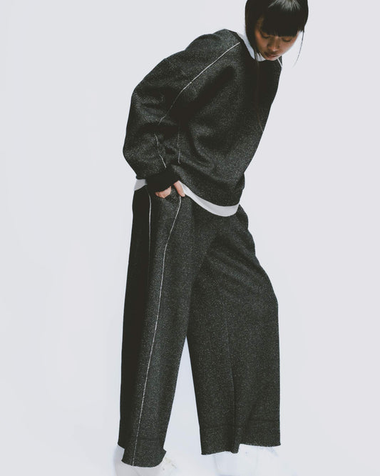 Shiny onion trim sports casual trousers 