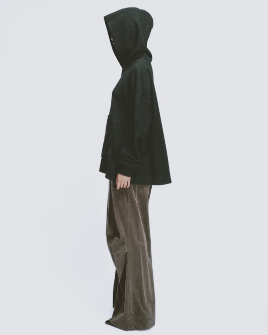 Corduroy Knee-Down Cargo Pants (Gray-Green) 
