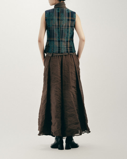 Blue plaid vest