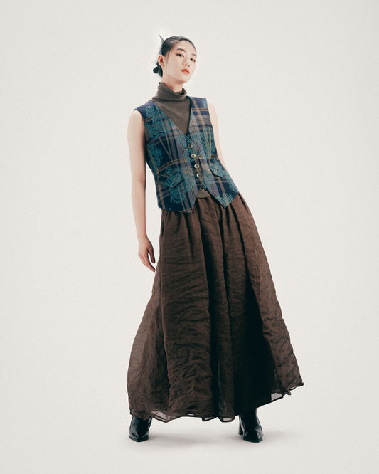 Blue plaid vest
