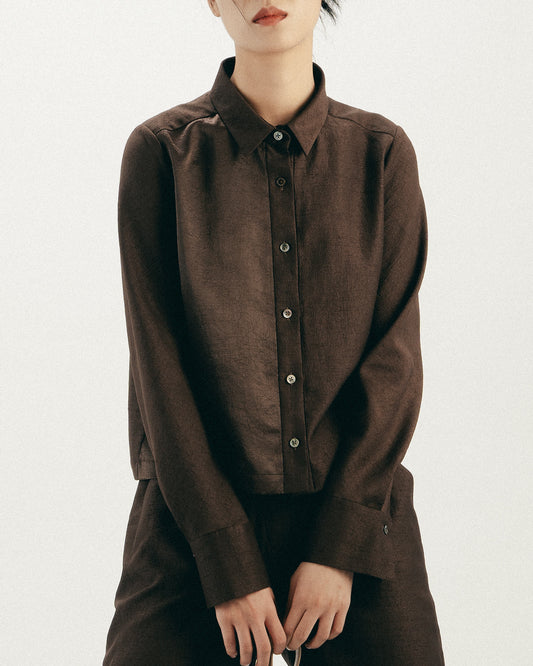 Coffee satin shirt