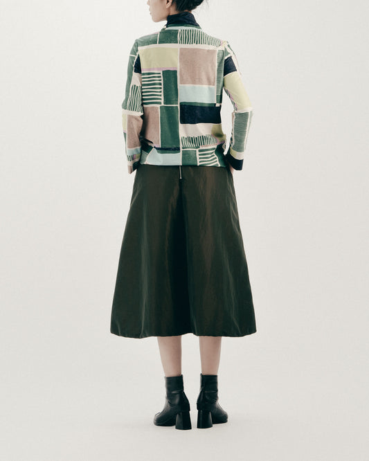 Dark green A-line skirt 