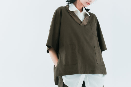 Beige transparent skin puff top