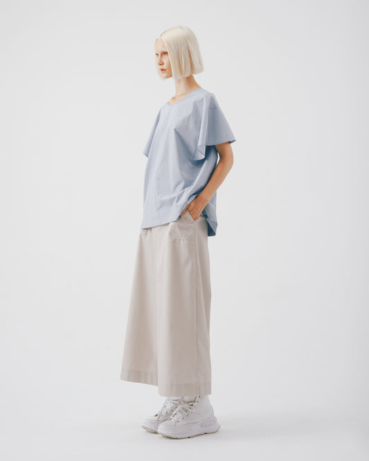 Light blue ruffle sleeve top
